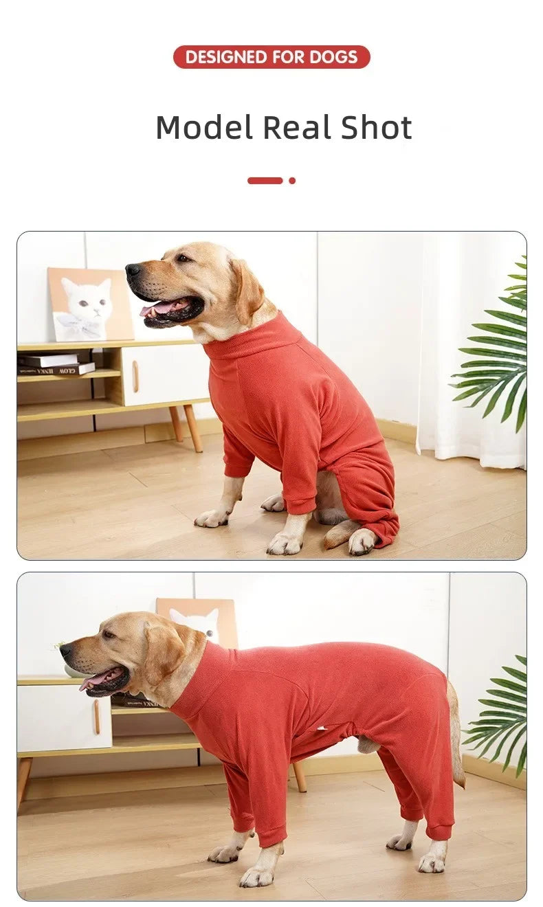 Fleece Winter Dog Pajamas - Four-Legged Elastic Jumpsuit