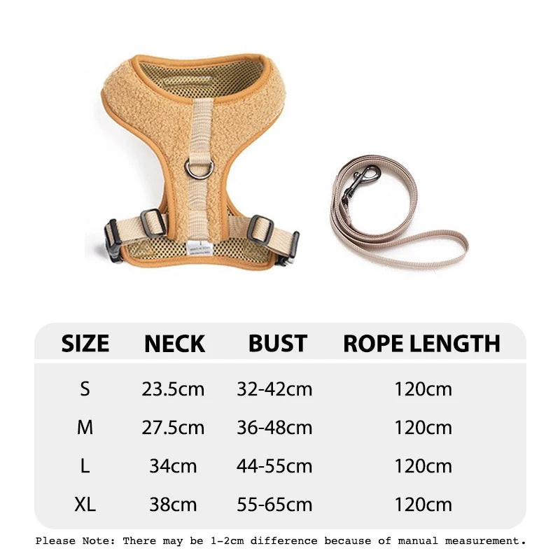 Dog Harness & Leash Set — Soft Vest with 47" Leash for Small & Medium Dogs | Lattice, Denim, Velvet & Print Styles