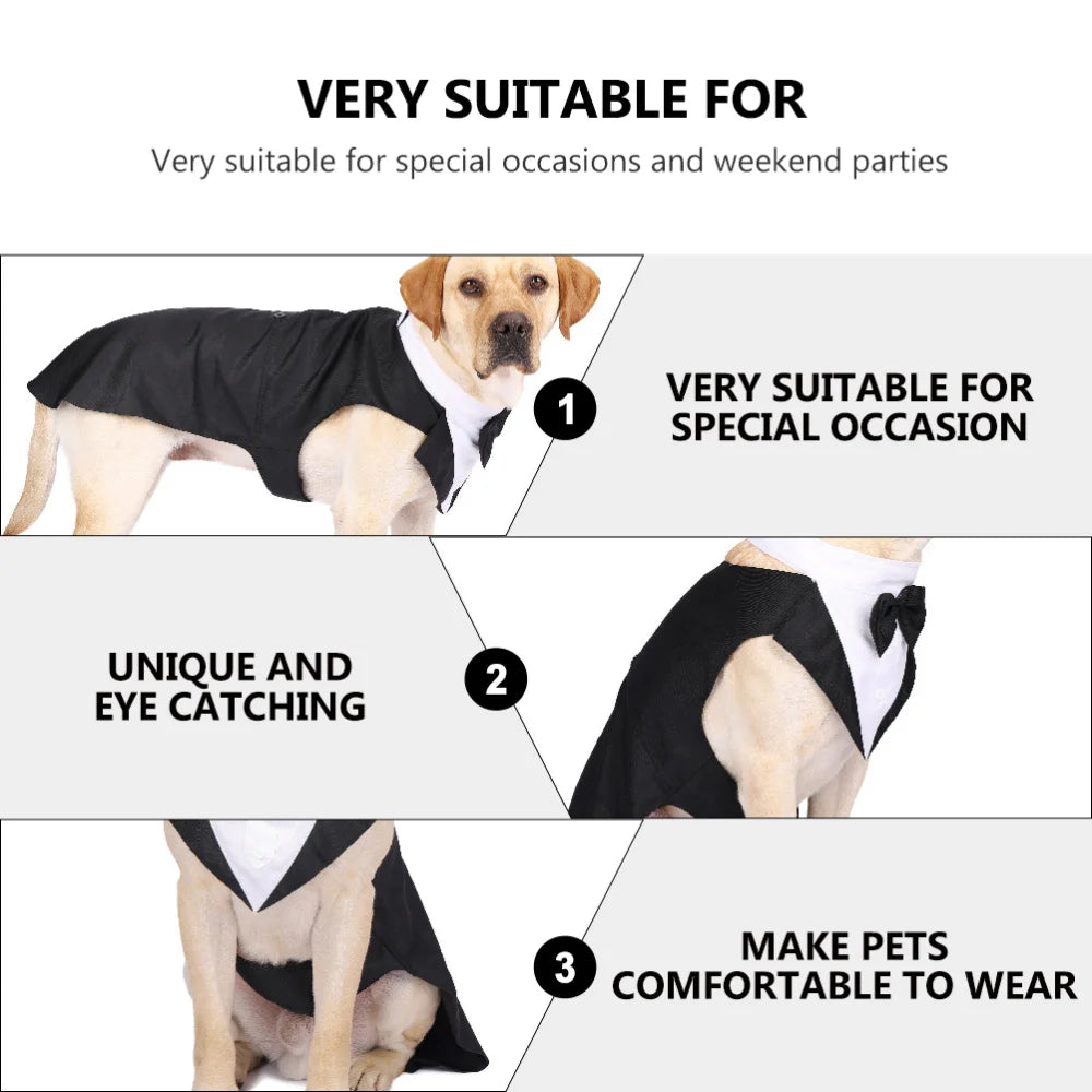 Pet Dog Clothes Fashion Party Show Formal Suit Tie Bow Shirt Wedding Tuxedo Halloween Dress for Small Large Dog Clothes Supplies Fashioned Furbabies
