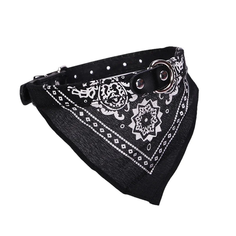 Dog & Cat Collar with Scarf | Adjustable PU Collar | XS–XL