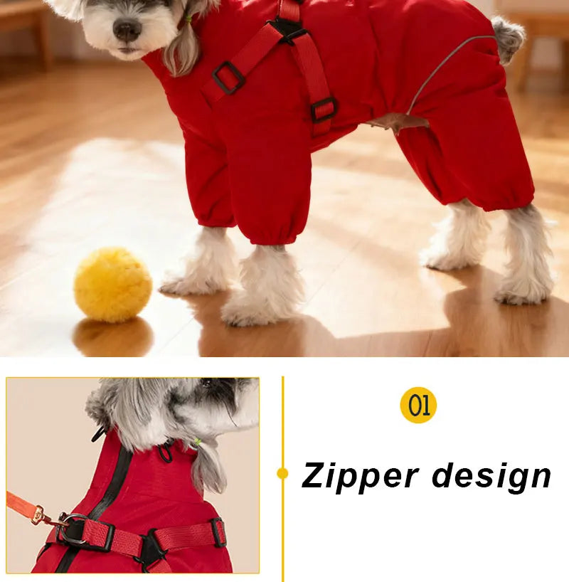 Waterproof Dog Rain Jacket with Built-In Harness — Windproof Jumpsuit for Small to Large Dogs | S–5XL