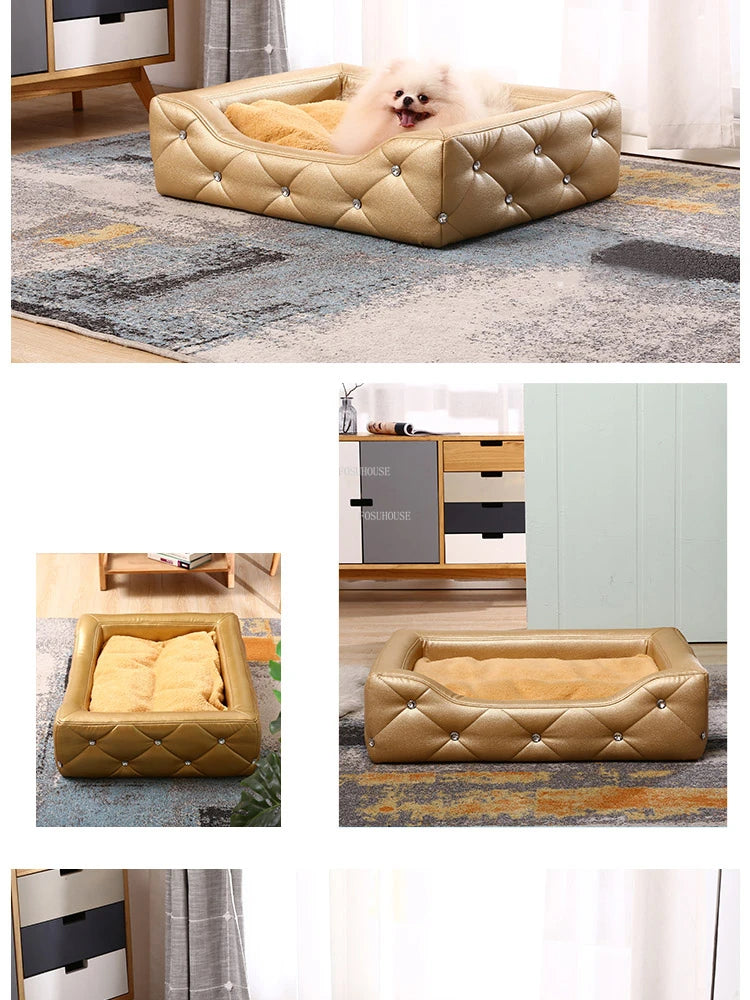 Light Luxury with Drill Dog Beds Pet Small Dog House Four Seasons Universal Dirt-resistant Waterproof Pet Supplies Home Dog Mat Fashioned Furbabies