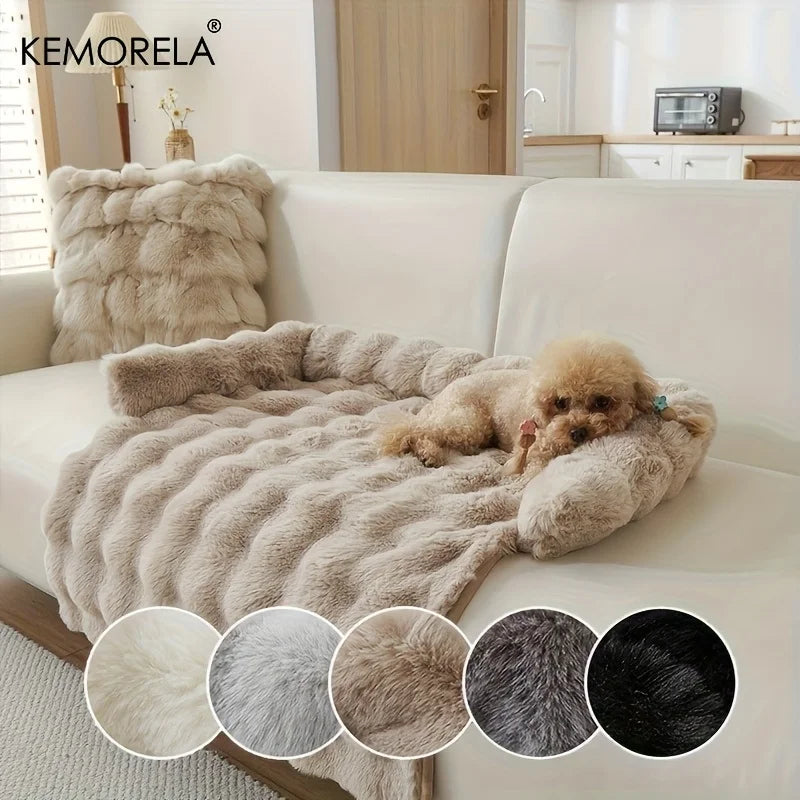 Plush Dog Bed with Pillow