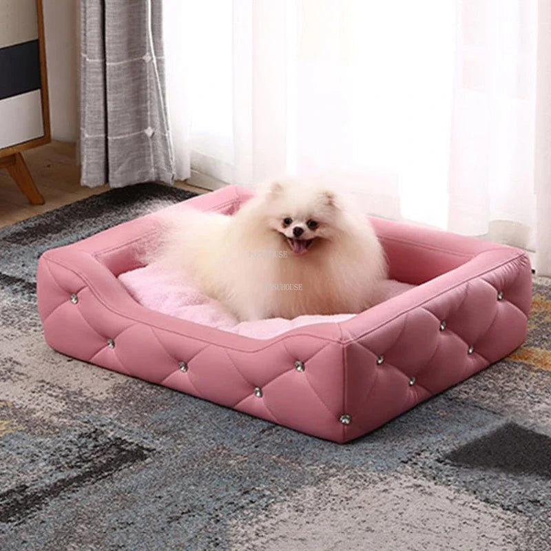 Light Luxury with Drill Dog Beds Pet Small Dog House Four Seasons Universal Dirt-resistant Waterproof Pet Supplies Home Dog Mat Fashioned Furbabies