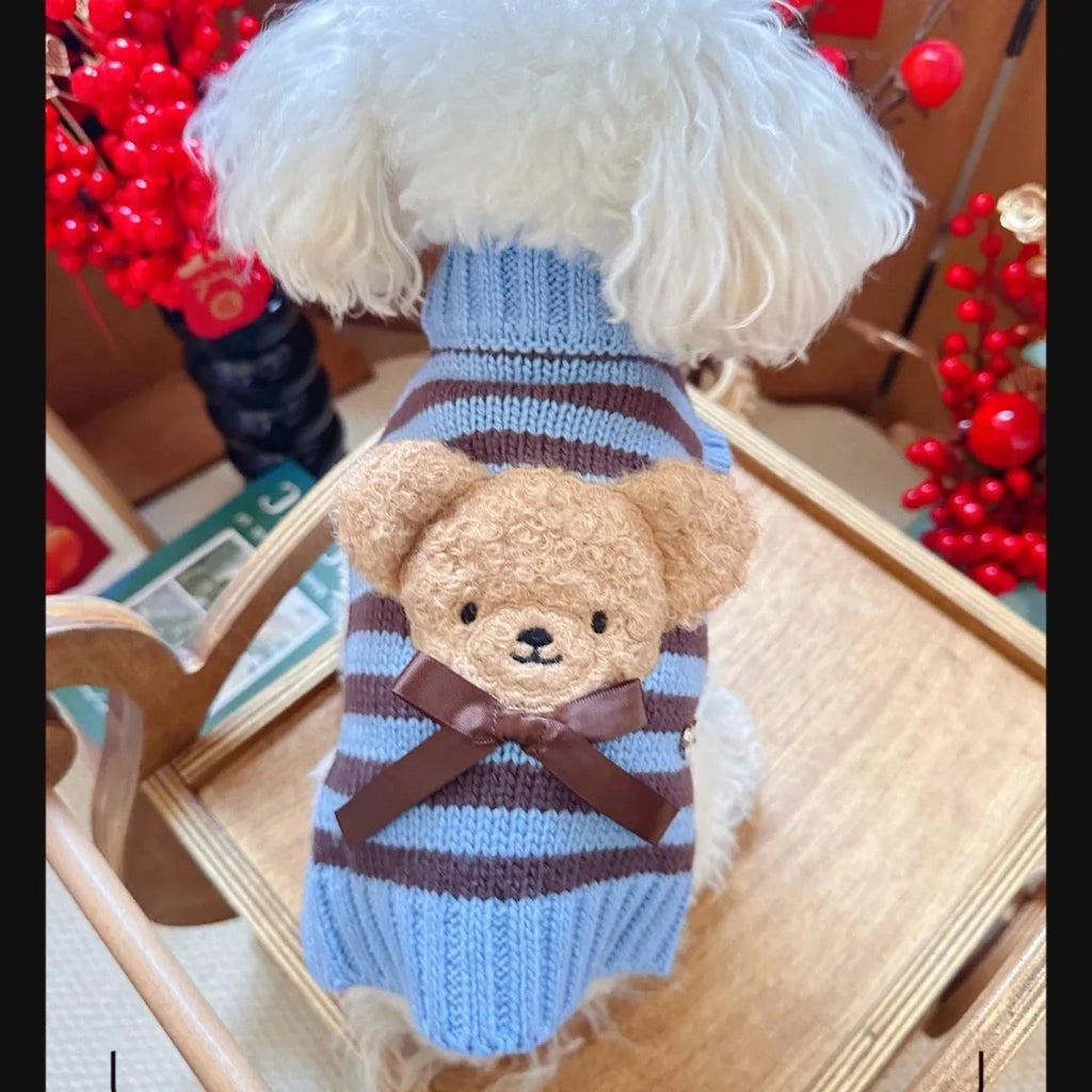 Solid Knit Dog Sweater — Warm Wool Pullover for Small Dogs & Cats | XS–XL