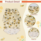 Pet Dog pajamas Clothes - Cute Adorable Leopard & Bee & Cow Print, Lightweight Cozy Soft Homewear Outfit Pet Wear Clothes Fashioned Furbabies