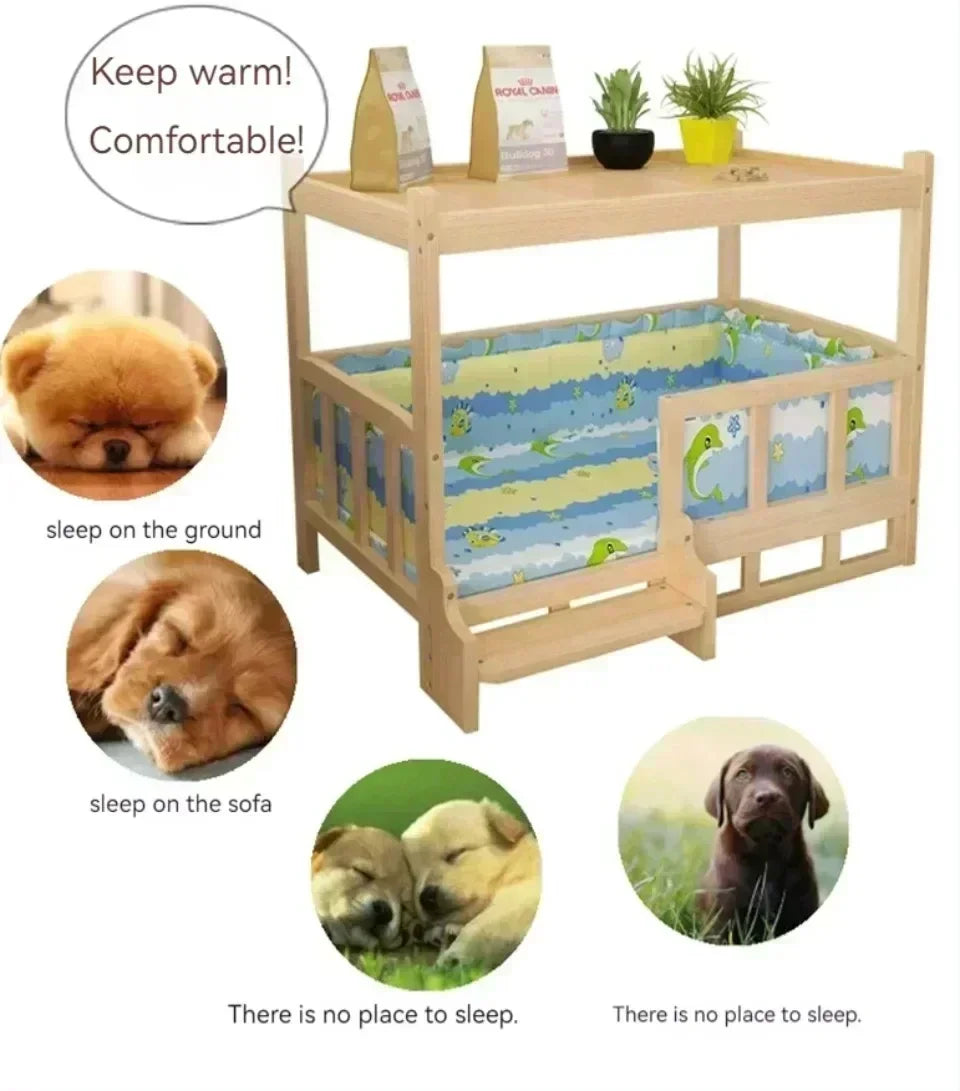 Simplicity Wooden Dog Bed Can Be Used As Bedside Table Dog Kennel Four Season Universal Environment protection Practical Pet Bed Fashioned Furbabies