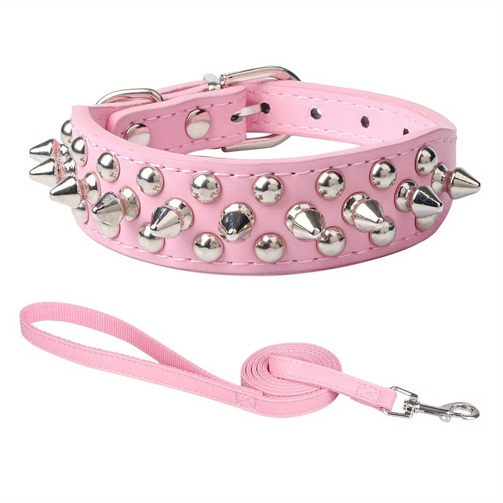 Dog Collar Leather Stylish and Durable Leash Medium Harness Dogs Backpack Collars Harnesses Wears Necklaces Fashioned Furbabies