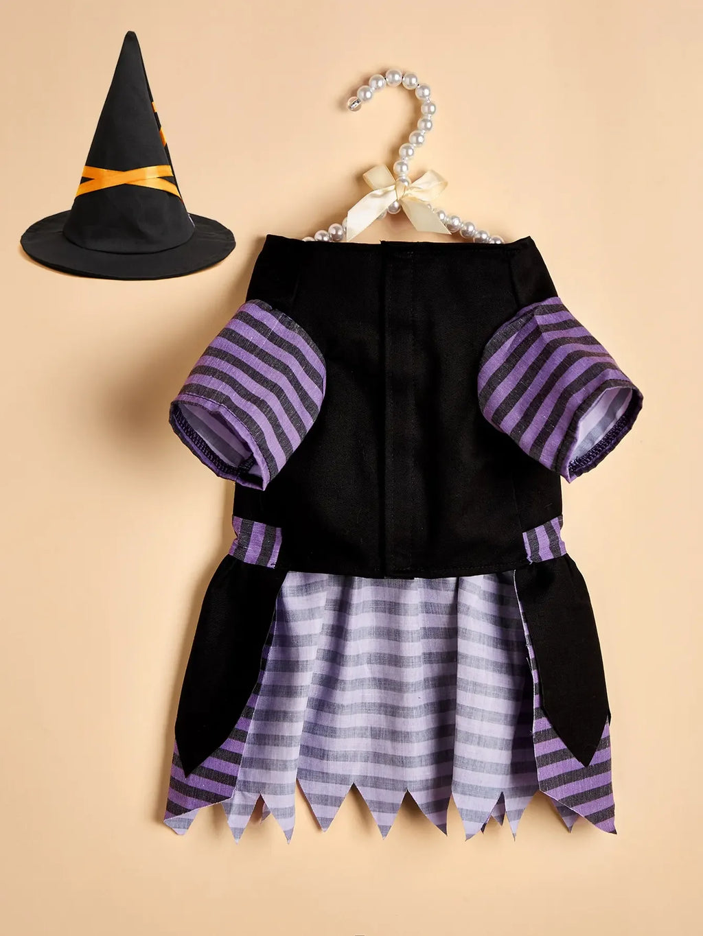 Halloween Witch Pet Costume with Hat | Witch Dress & Hat Cosplay for Dogs & Cats