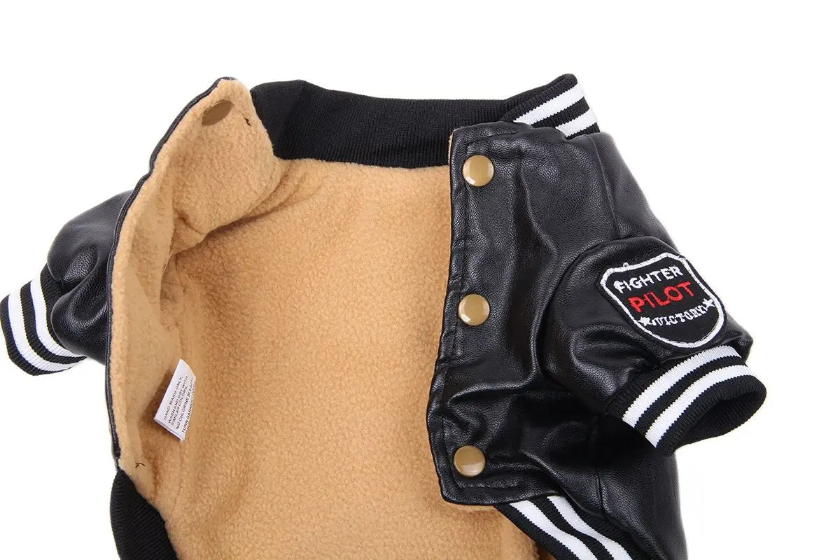 Coat Jacket Faux Leather Fleece