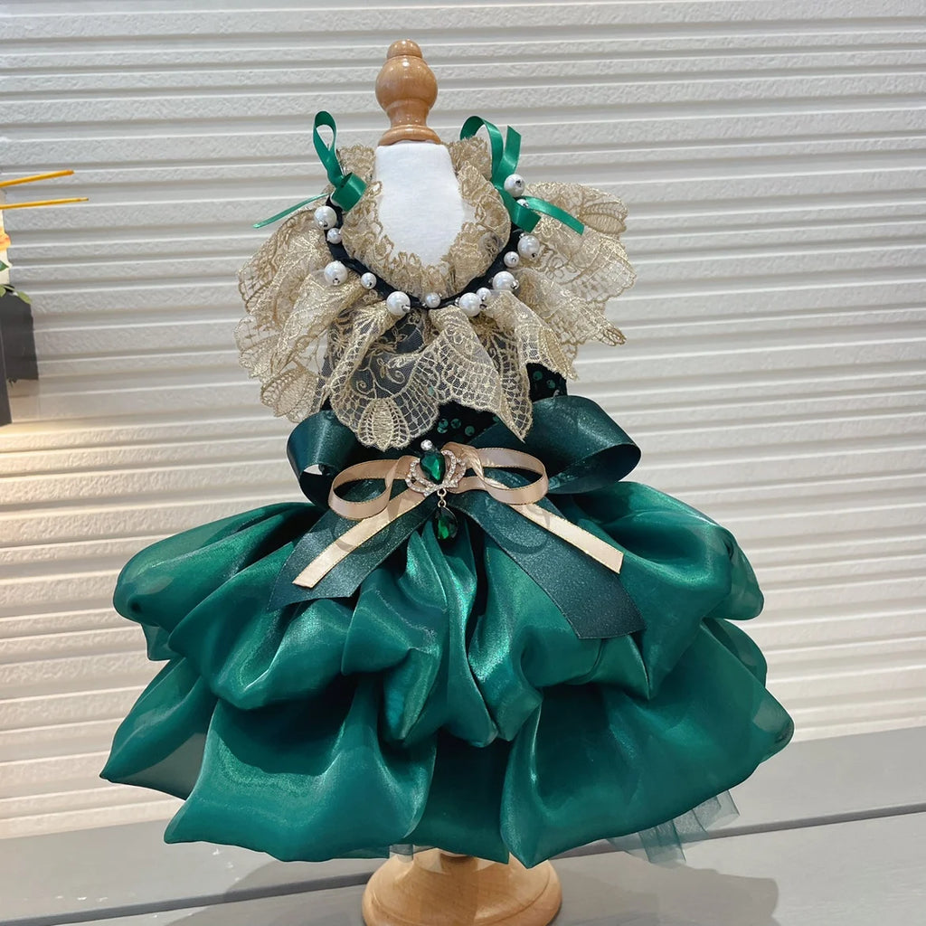Retro Luxury Princess Dress - Handmade for Small to Medium Dogs
