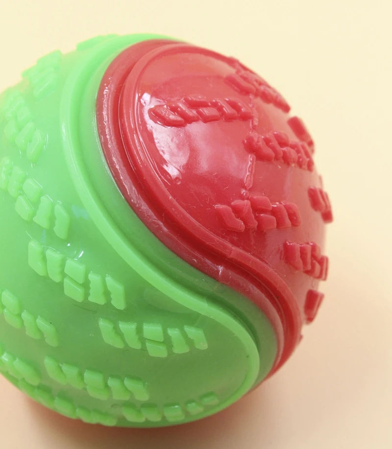 Squeaky Dog Ball Toy — Soft TPR Bite-Resistant Chew Toy for Teeth Cleaning & Interactive Play