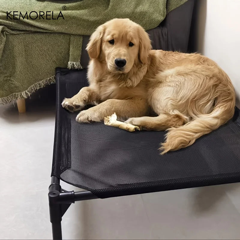 KEMORELA Cooling Elevated Dog Bed Outdoor Elevated Dog Bed For Medium Dogs Bite-Proof Standing Pet Bed Washable Breathable Mesh Fashioned Furbabies