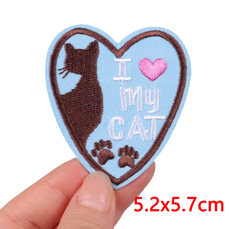 Cat Paw & Dog Cartoon Embroidery Iron-On Patch — DIY Sew or Iron On Animal Sticker for Clothing