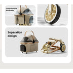 Luxury Pet Stroller 3 in 1  Detachable Carrier
