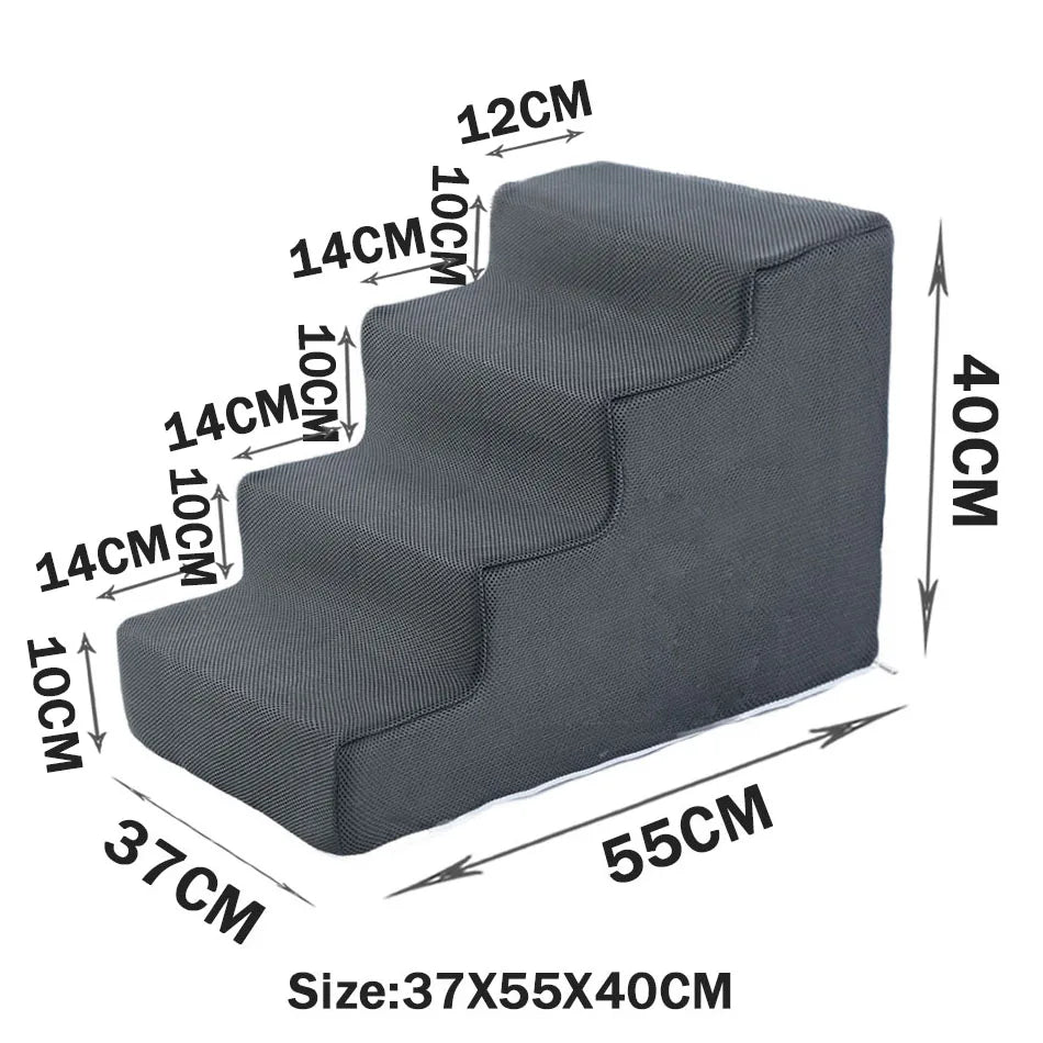 Pet Stairs & Dog Ramp — Detachable Sponge Steps for Dogs & Cats | 3-Step, Big 3-Step & 4-Step