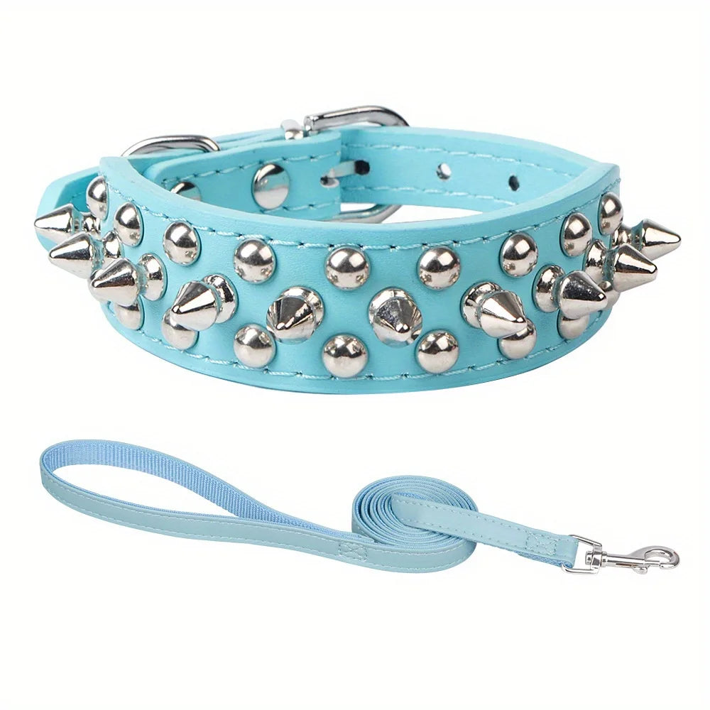 Dog Collar Leather Stylish and Durable Leash Medium Harness Dogs Backpack Collars Harnesses Wears Necklaces Fashioned Furbabies