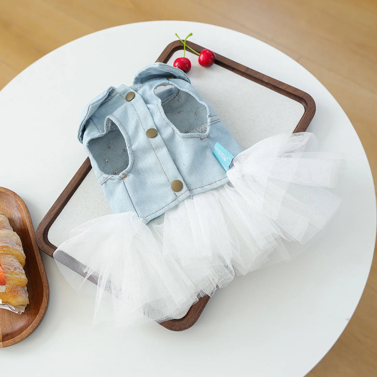 Bride Apparel For Dogs Autumn Denim Coat With Tutu Skirt Pet Dresses For Small Puppy Animal Cat Dachshund Suit Chihuahua Clothes Fashioned Furbabies