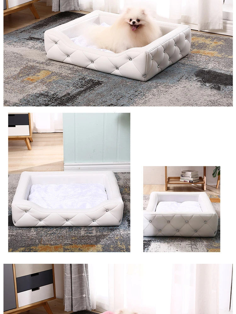 Light Luxury with Drill Dog Beds Pet Small Dog House Four Seasons Universal Dirt-resistant Waterproof Pet Supplies Home Dog Mat Fashioned Furbabies