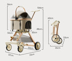 Luxury Pet Stroller 3 in 1  Detachable Carrier