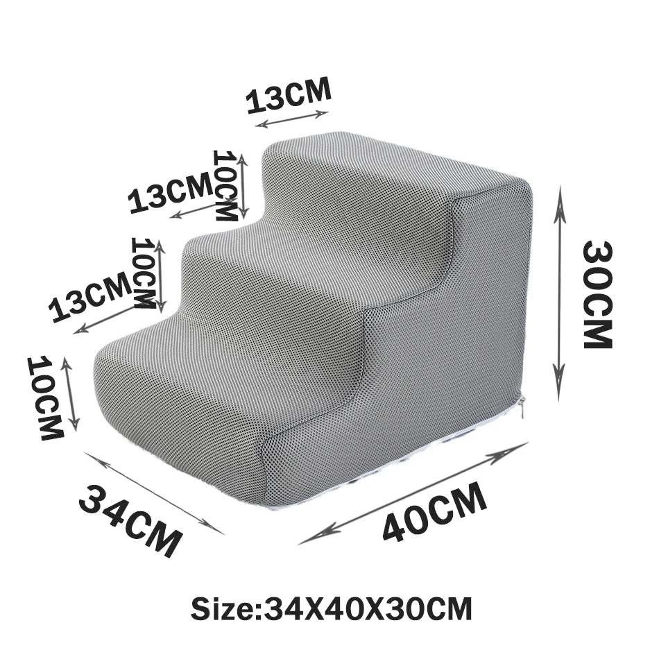 Pet Stairs & Dog Ramp — Detachable Sponge Steps for Dogs & Cats | 3-Step, Big 3-Step & 4-Step