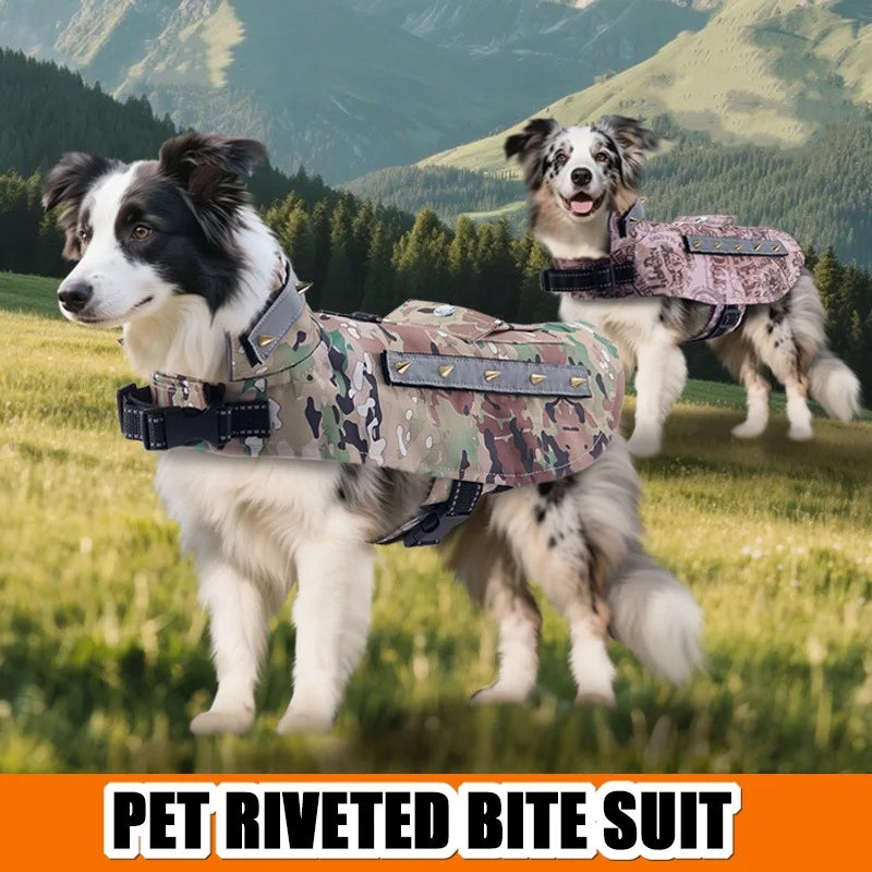 Anti-Bite Dog Jacket with Studs — Outdoor Protective Clothing for Dogs | XS–M