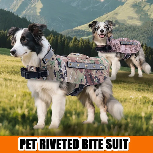 Anti-Bite Dog Jacket with Studs — Outdoor Protective Clothing for Dogs | XS–M