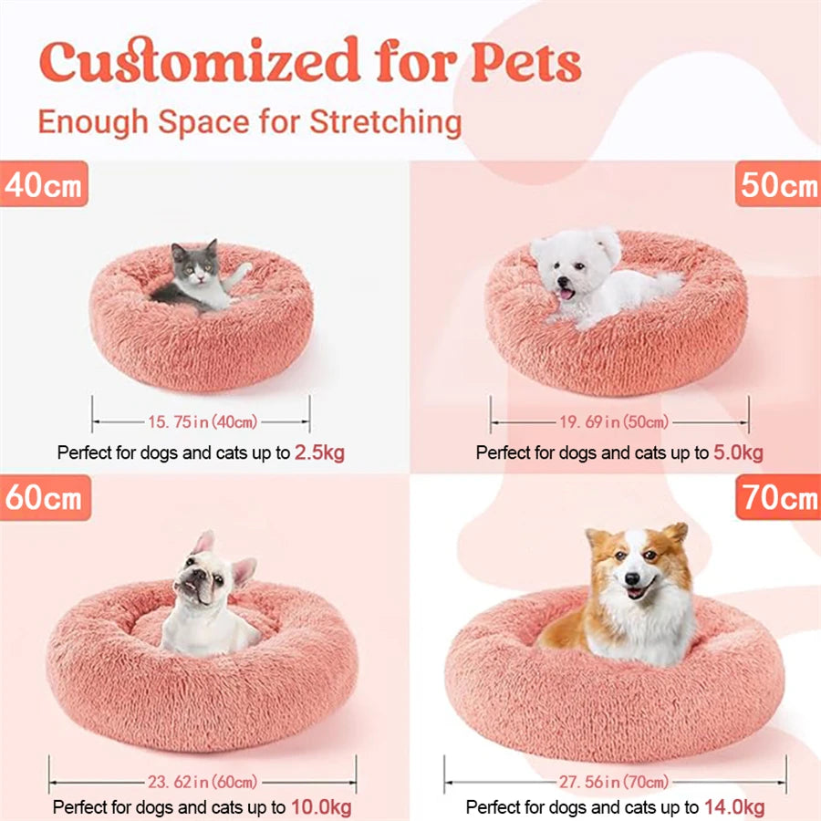 Donut Round Plush Pet Bed