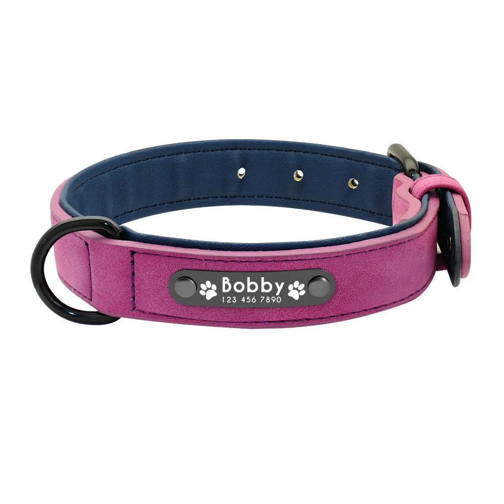 Leather Dog Collar Leash Custom Durable Leather Pet Collars and Leashes Walking Leads Strap Cusomized for Small Medium Large Dog Fashioned Furbabies