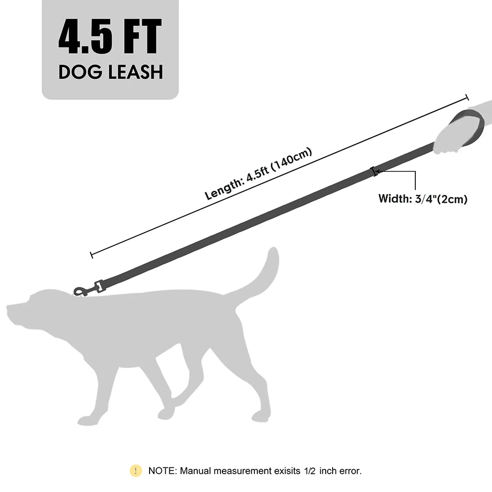 4.5ft Dog Pet Leash Rope 9 Colors PU leather Small Medium Large Dogs Nylon Padded Puppy Leashes Walking Leash Lead Ropes for Dog Fashioned Furbabies