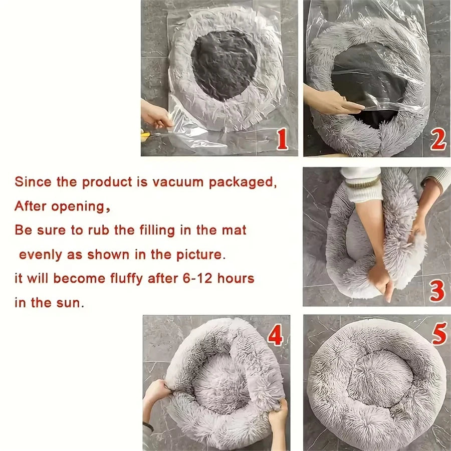 Donut Round Plush Pet Bed