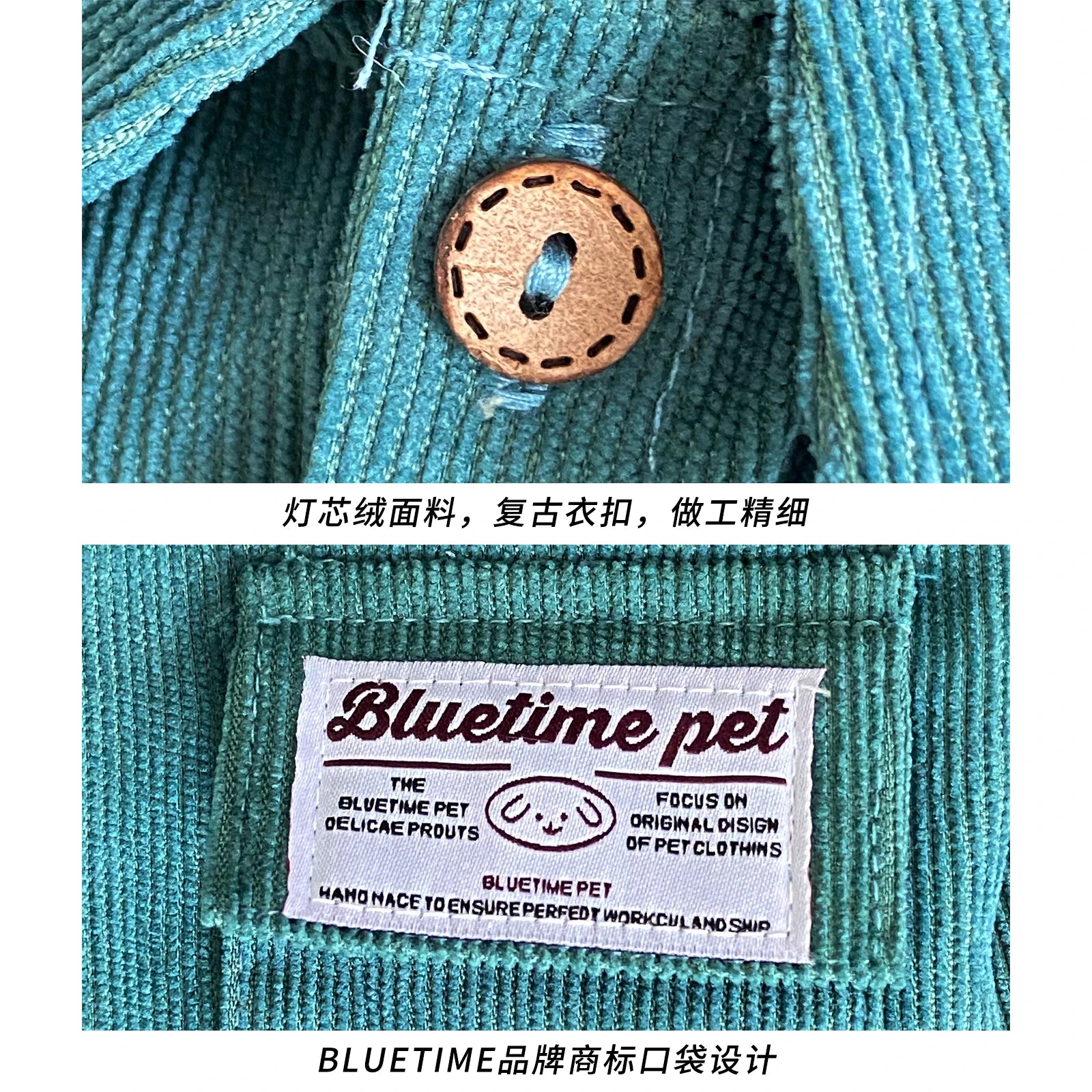 Autumn Pet Dog Clothes Retro Blue Brown Pure Shirts With Tie For Small Medium Dogs Poodle Schnauzer Male Dog T-shirt Coats Fashioned Furbabies