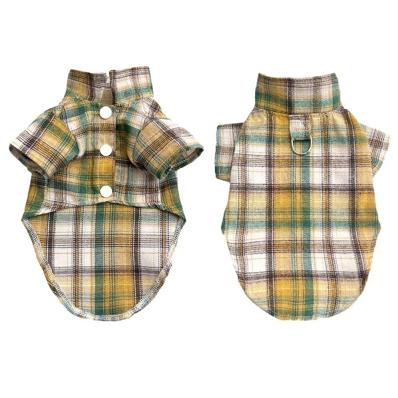 Pet Shirt for Small Large Dogs Classical Plaid Dog Clothes Breathable Puppy Coat Autumn Cat Shirt Fashion Pet Costumes Dog Vest