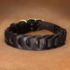 Cow Leather Dog Collar Genuine Leather Big Dog Collars Labrador Pet Collars Accessories for Medium Large Dogs German Shepherd Fashioned Furbabies