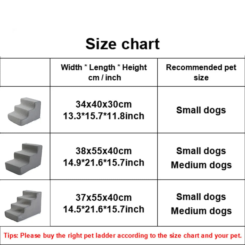 Pet Stairs & Dog Ramp — Detachable Sponge Steps for Dogs & Cats | 3-Step, Big 3-Step & 4-Step