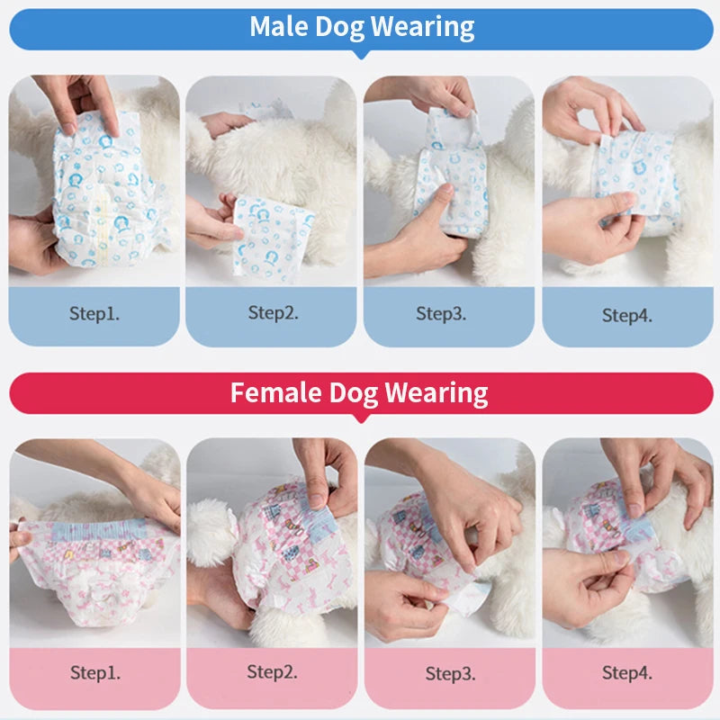 Disposable Dog Diapers — Super Absorbent Leakproof Nappies for Male & Female Dogs | 10-Pack