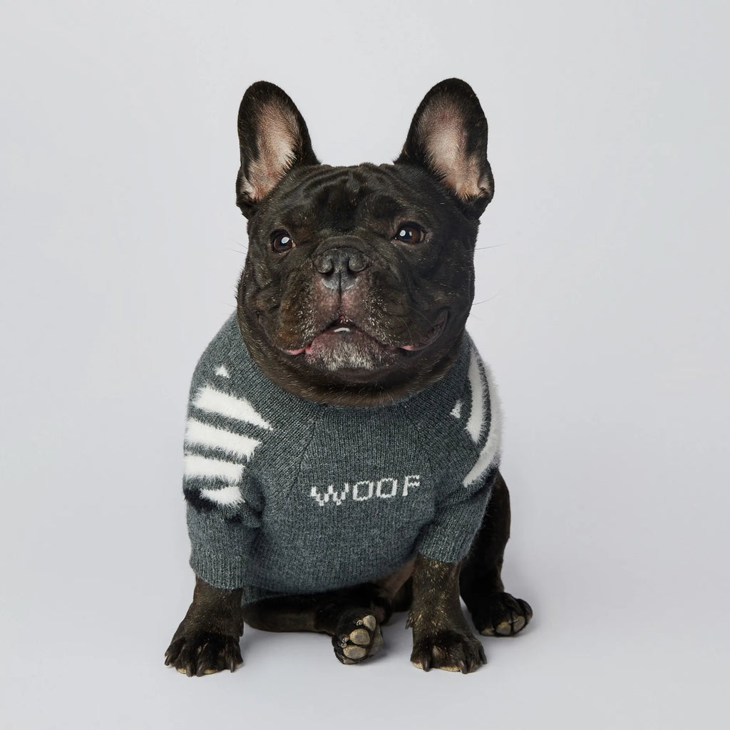 WOOF Knit Dog Sweater — Thick Cotton Jumper for French Bulldogs & Small-Medium Dogs | S–3XL