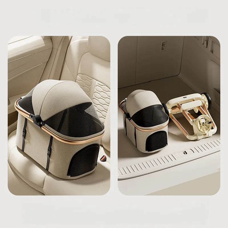 Luxury Pet Stroller 3 in 1  Detachable Carrier