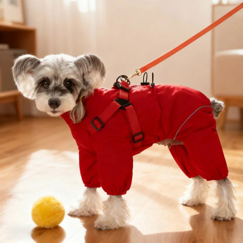 Waterproof Dog Rain Jacket with Built-In Harness — Windproof Jumpsuit for Small to Large Dogs | S–5XL