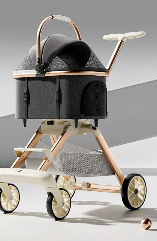 Luxury Pet Stroller 3 in 1  Detachable Carrier