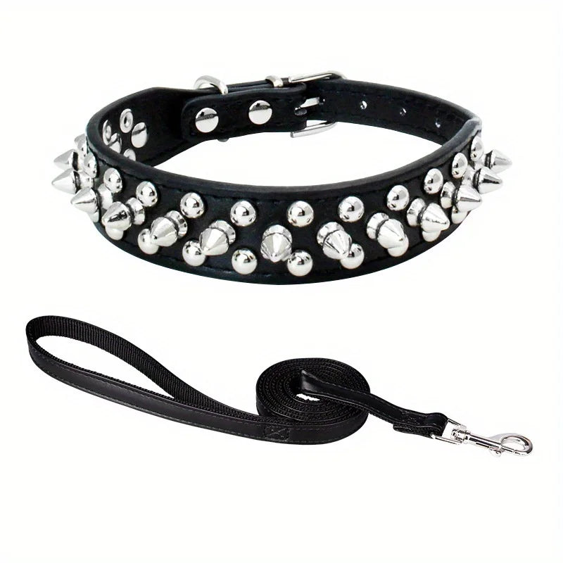 Dog Collar Leather Stylish and Durable Leash Medium Harness Dogs Backpack Collars Harnesses Wears Necklaces Fashioned Furbabies