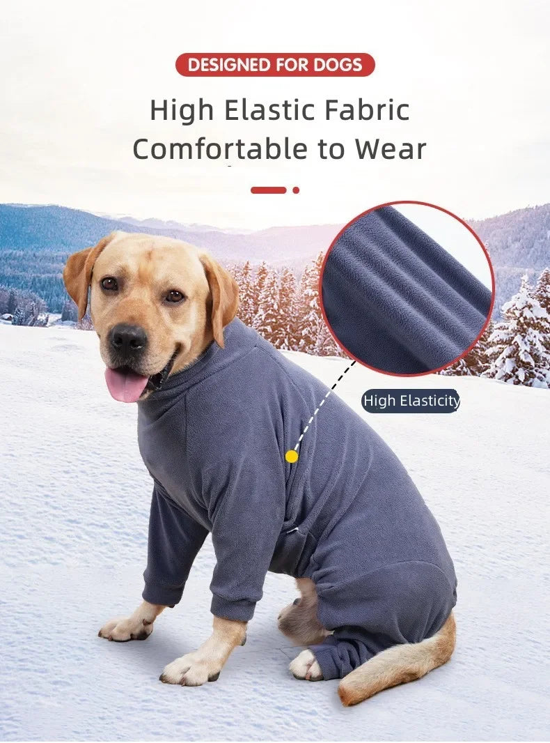 Fleece Winter Dog Pajamas - Four-Legged Elastic Jumpsuit