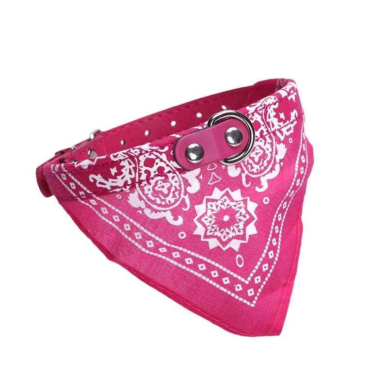 Dog & Cat Collar with Scarf | Adjustable PU Collar | XS–XL
