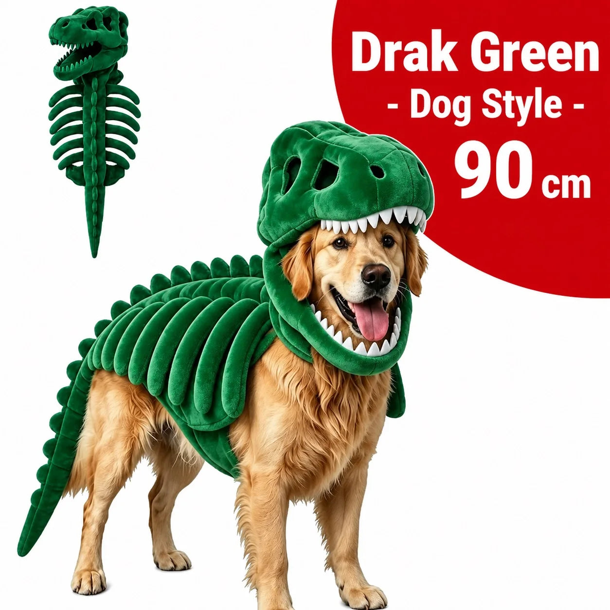 Halloween Dinosaur Skeleton Pet Costume | Plush Over-the-Head Cosplay for Dogs & Cats