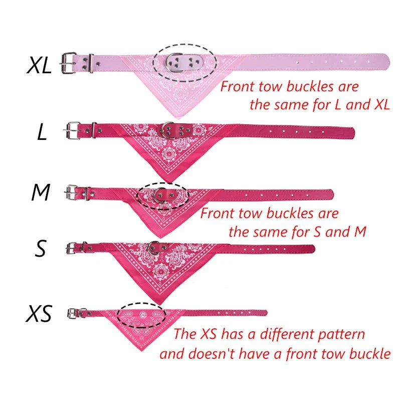 Dog & Cat Collar with Scarf | Adjustable PU Collar | XS–XL
