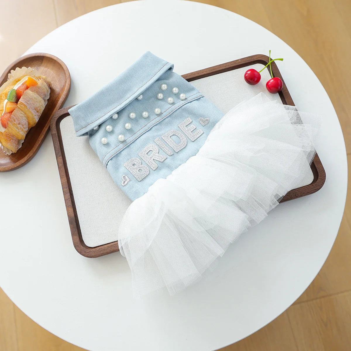 Bride Apparel For Dogs Autumn Denim Coat With Tutu Skirt Pet Dresses For Small Puppy Animal Cat Dachshund Suit Chihuahua Clothes Fashioned Furbabies