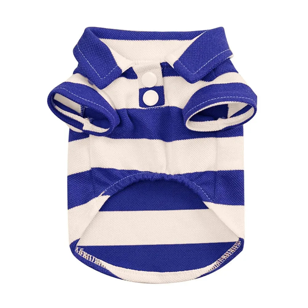Lightweight Striped Dog Polo Shirt