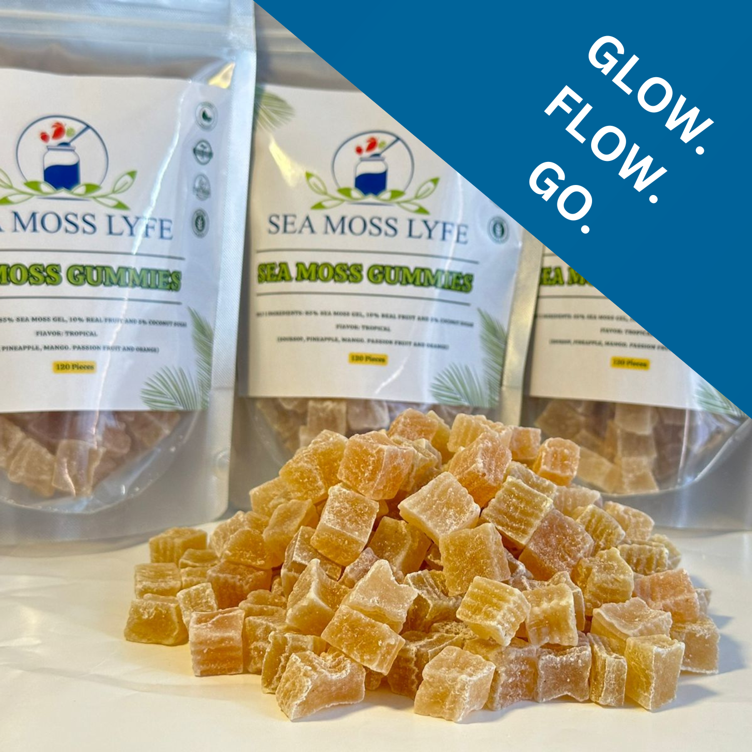 Tropical Tides Sea Moss Gummies 120 pack **30 Day Supply** Sea Moss Lyfe