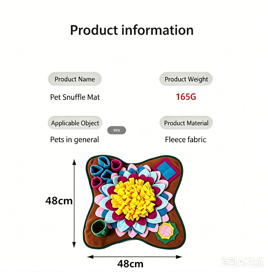Pet Snuffle Training Mat — Plush Slow Feeder & Stress Relief Sniffing Blanket for Dogs & Cats | 4 Colors