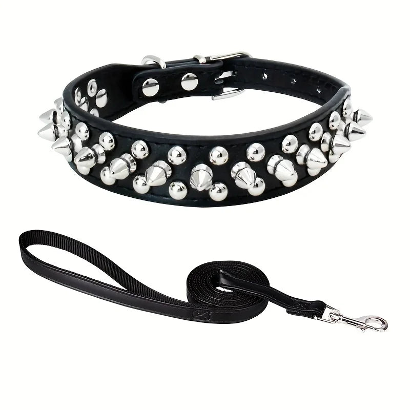 Dog Collar Leather Stylish and Durable Leash Medium Harness Dogs Backpack Collars Harnesses Wears Necklaces Fashioned Furbabies